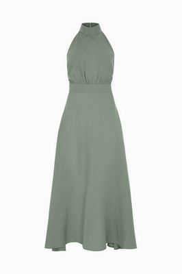 Das Isi Neckholder-Kleid in Olivgrün