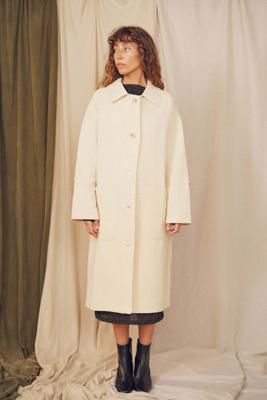Oat Organic Cotton Long Wide Coat