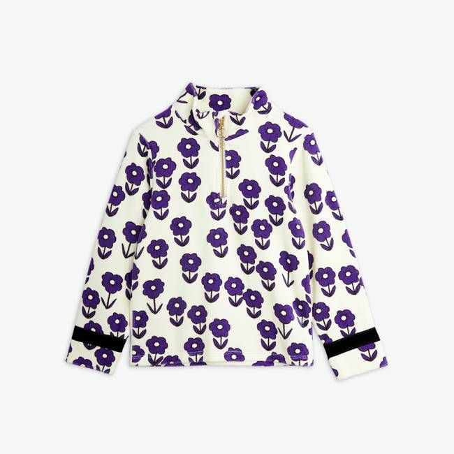 Spaceflower velour zip top