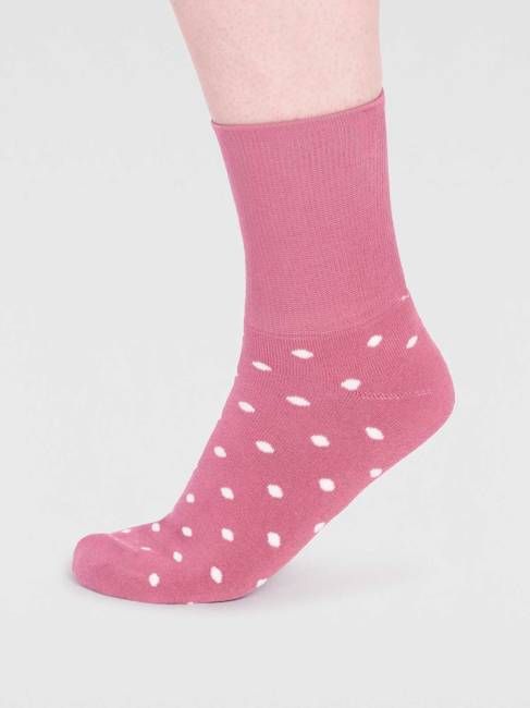Amara Organic Cotton Spot Walker Socks - Dusty Rose Pink