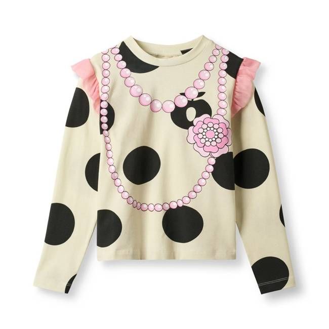 Regent long-sleeved top with polka dots