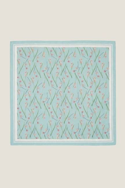 RHS Printed Silk Scarf 70cm x 70cm | Sage/Cream
