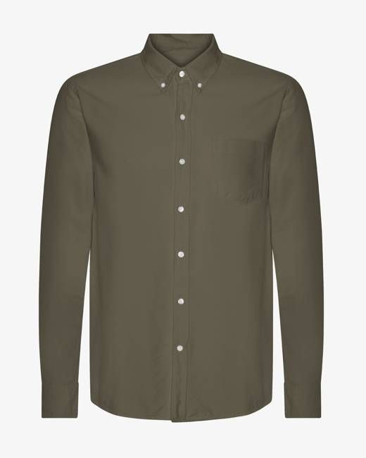 Organic Button Down Shirt - Dusty Olive