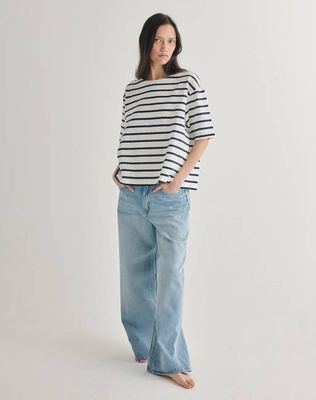 The BRETON//The Tee - Ecru + Navy