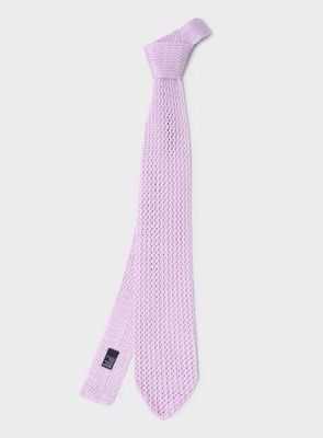 100% Cotton Como Knitted Lilac Tie
