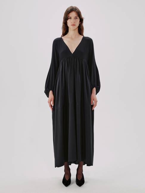Empire Cocoon Dress | Black