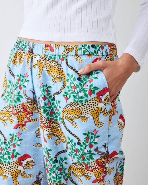 Very Merry Bagheera - Petite Wide Leg PJ Pant - Pale Blue