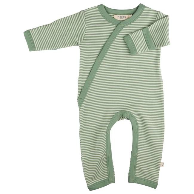 Kimono Romper (Fine Stripe) - Green