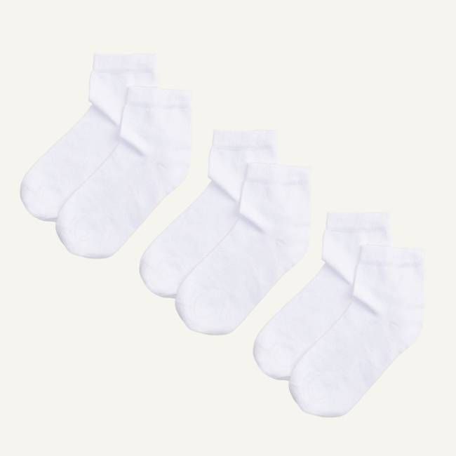 Organic Cotton Quarter Sock in Salt 3-Pack