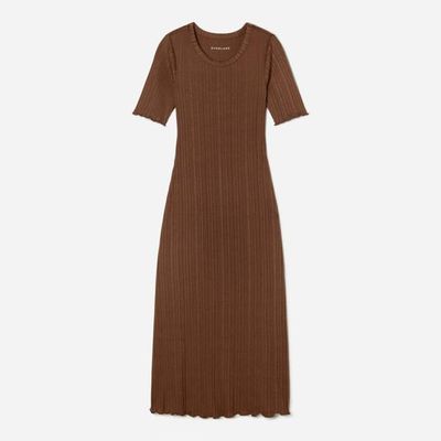 The Open Back Rib Dress | Espresso