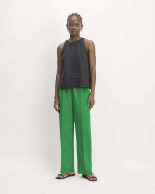 The Linen Easy Pant | Grass Green