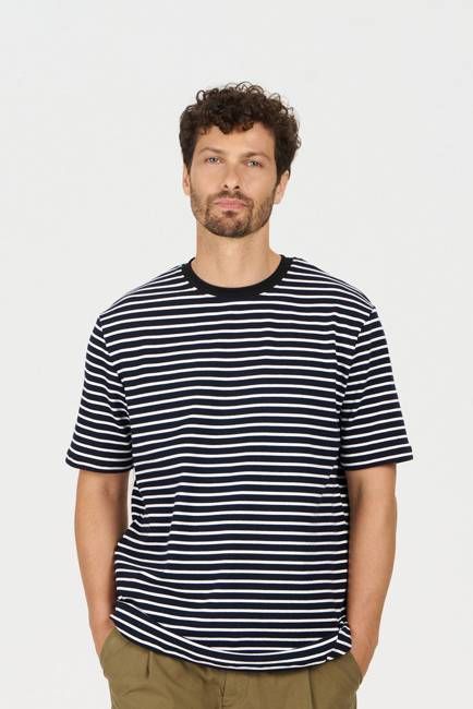 CLAUDE Organic Cotton Top - Navy Stripe