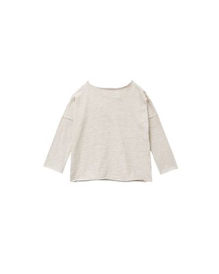 Baby Pullover Tee - camel mini stripe