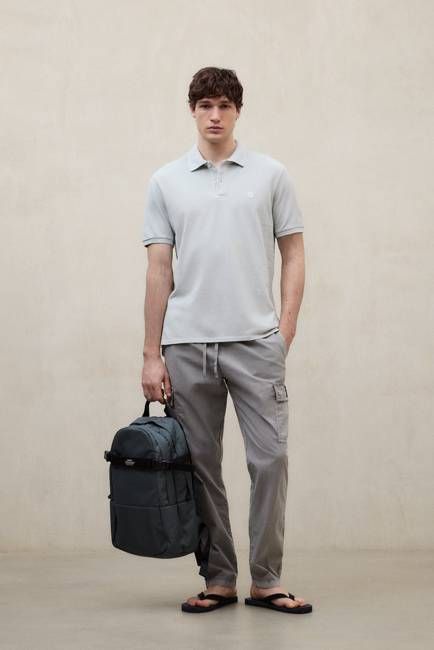 TEDAN LIGHT GREY PIQUÉ POLO SHIRT