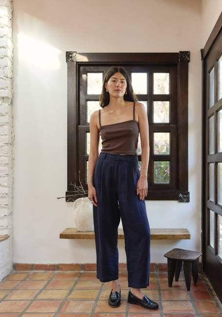 Ana Crop Trouser Navy