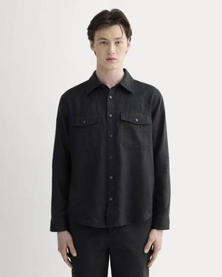The Linen Utility Shirt | Black