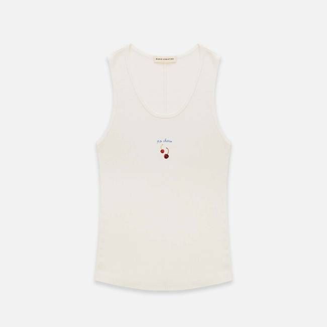 Cherry Vintage White Vest - Women's