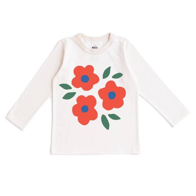 Long Sleeve GRAPHIC Tee - Blooms Natural