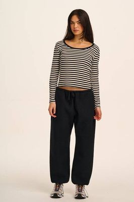 Hana - Jogger aus Polarfleece in Schwarz