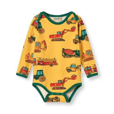 Ulm long-sleeved baby body with vehicles
