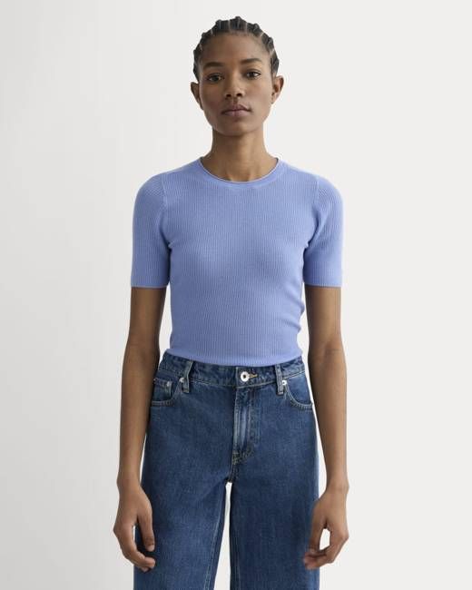 The Sweater Tee in Ultrasoft Merino | Bluebell