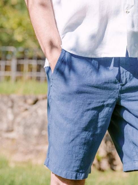 Linen Shorts Ilha Cobalt