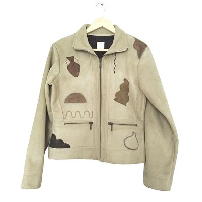 pattern suedette jacket
