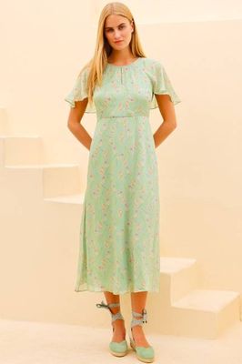 RHS Bedrucktes Kleid mit Kapärmeln | Sage