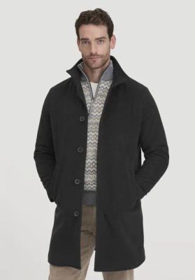 Regular wool coat made of pure organic virgin wool