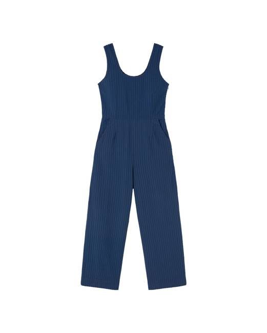 Tight Waist Seersucker Raflesia jumpsuit
