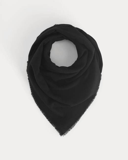 The Cashmere Feather Scarf | Black