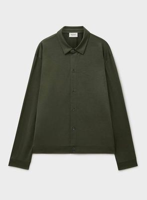 ZQ Merino Wool Jersey Olive Overshirt