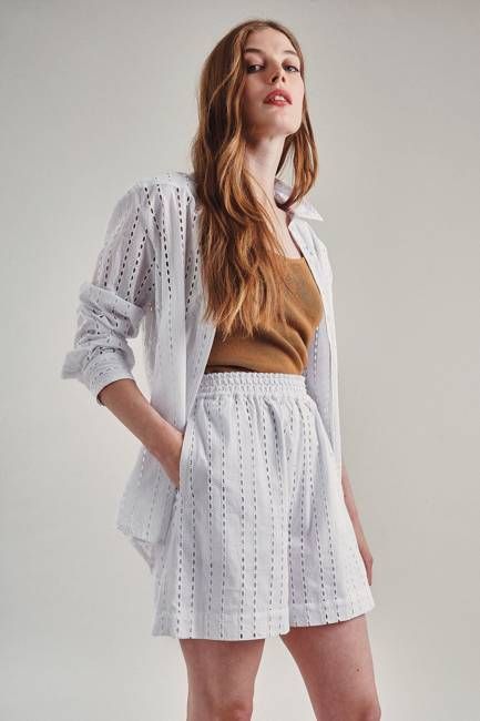 RIO - Broderie Anglaise Top - White