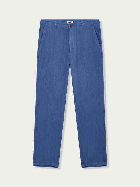 Men's Deep Blue Randall Linen Trousers