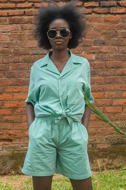 Tahj Unisex Shirt in Seafoam Green Organic Cotton