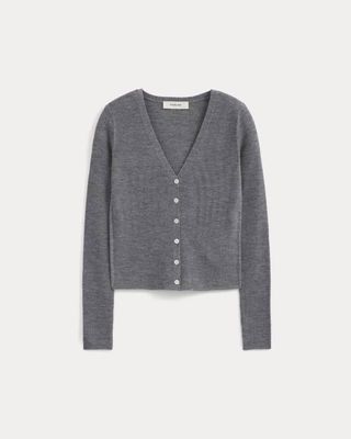 The Cardigan in Ultrasoft Merino | Heather Mid Grey