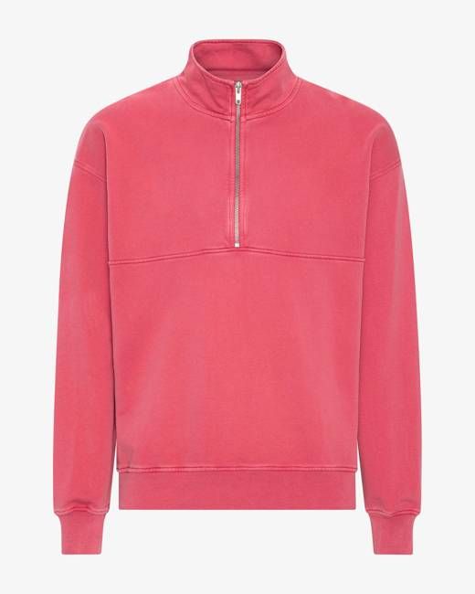 Organic Quarter Zip - Faded Red