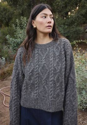 Cropped Cable Charcoal