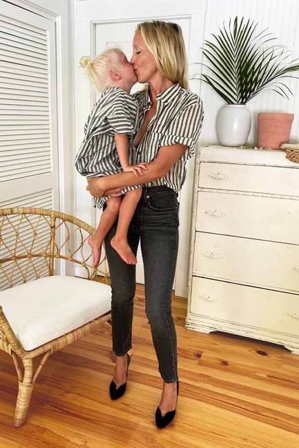 Boxy Shirt - Moss Stripe Lightweight Cotton Organic