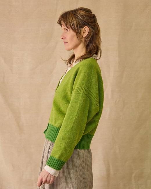 Boxy Cardigan | Chartreuse