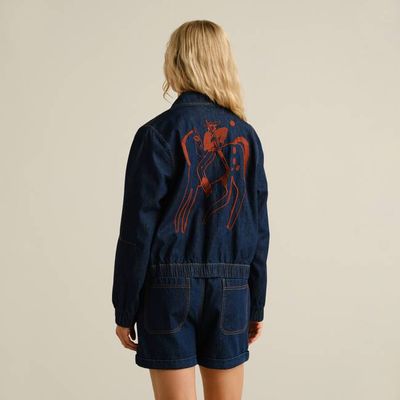 DEDICATED - Jacke Sunna Denim Paint My Horse Dunkelblau