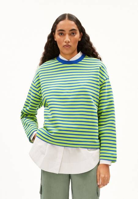FRANKAA MAARLEN STRIPE SWEAT | super lime-dynamo blue