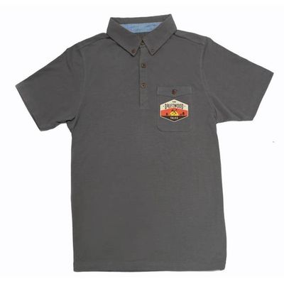 Poloshirt Basic - Antraciet grijs - met DRIFTWOOD badge