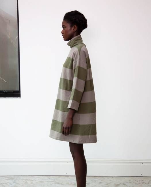 Xena-Sue Organic Cotton Dress In Army & Khaki