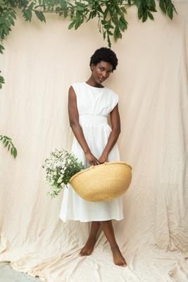 Ottillie-May Linen Dress in Snow White