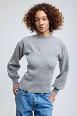 LINA BUSTIER SWEATER GREY