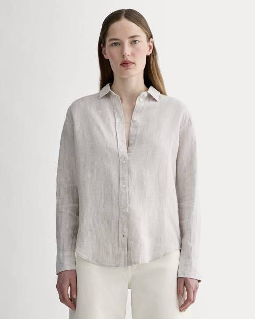 The Must-Have Shirt in Linen | Stone / White