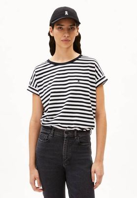 IDAARA STRIPES T-SHIRT | weiß-schwarz