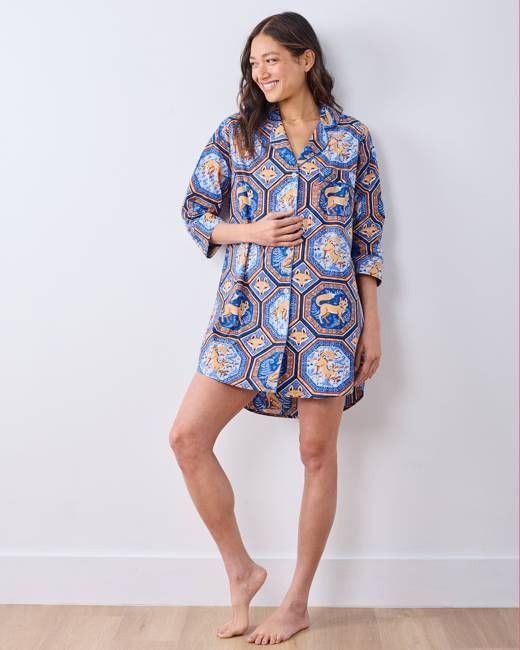Fancy Fox - Sleep Shirt - French Blue