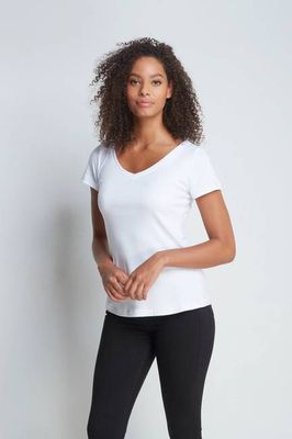 V Neck Cotton Modal Blend T-shirt